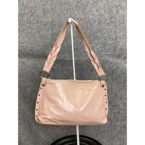 Pulicati Italia Pink‎ Leather Y2K Shoulder Bag Braided Strap Stud Detail As Is